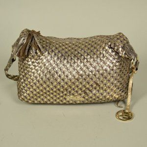 Elliott Lucca Metallic Leather Woven Shoulder Bag